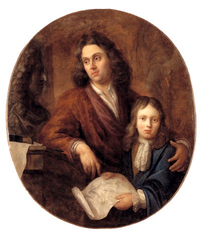 El escultor Willem Kerrickx y su hijo Willem Ignatius de Balthasar Beschey