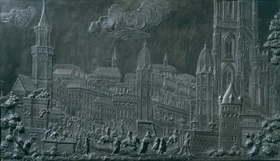 La procesión de coronación del emperador Franz I Stephan von Lorraine en Frankfurt am Main el 10 de octubre de 1745 de Balthasar Ferdinand Moll