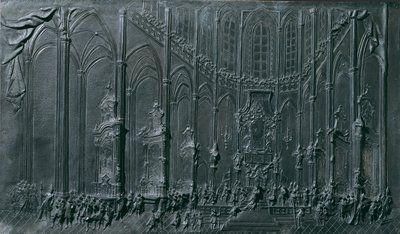 La coronación de María Teresa en la Catedral de Praga como "Rey" de Bohemia el 12 de mayo de 1743 de Balthasar Ferdinand Moll