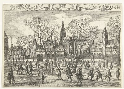 La Corte de Zelanda en Middelburg, 1644 thof van Zeelandt Ao. 1644 (título sobre el objeto) de Balthasar Florisz. van Berckenrode
