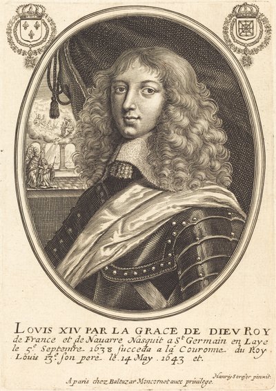 Luis XIV, Rey de Francia de Balthasar Moncornet after Henry Stresor