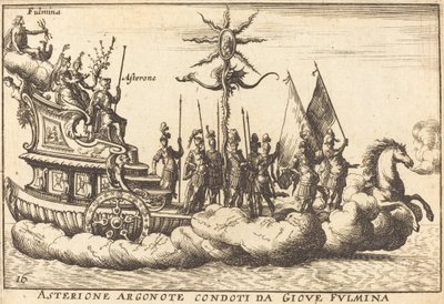 Asterione Argonote conducidos por Júpiter Fulmina de Balthasar Moncornet after Remigio Cantagallina