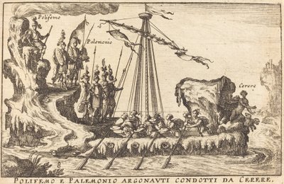 Polifemo y Palemón Argonautas conducidos por Ceres de Balthasar Moncornet after Remigio Cantagallina