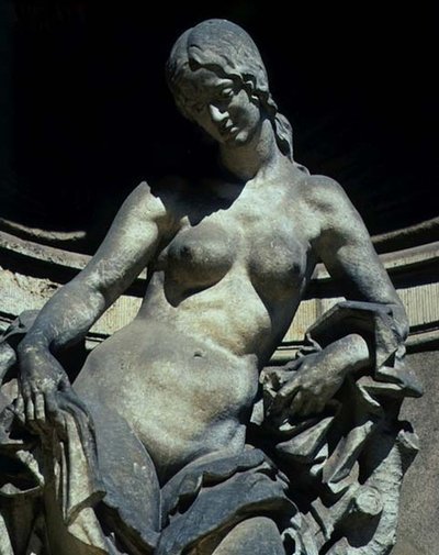 Detalle de una escultura de una ninfa de Balthasar Permoser