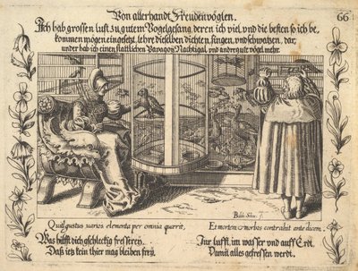 Von allerhandt Freudenvöglen, ilustración de Petrarca, Gluck und Ungluck Spiegel, figur..., 1652 de Balthasar Schwan
