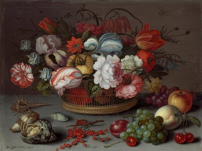 Cesta con flores. Hacia 1622 de Balthasar van der Ast