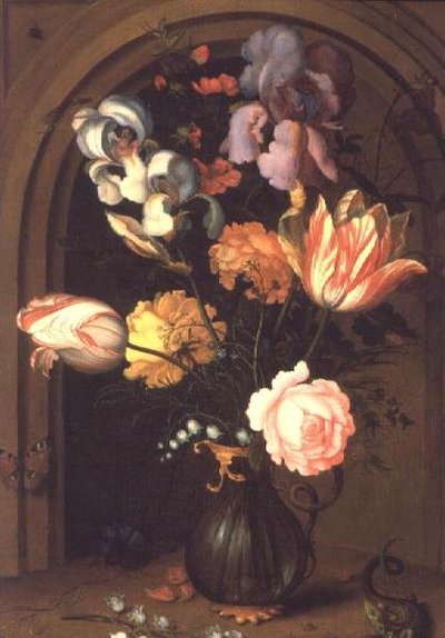 Naturaleza muerta de flores en un jarrón de Balthasar van der Ast