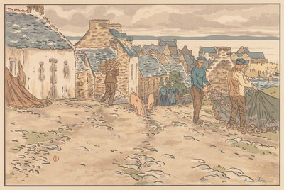 El hermoso paisaje de Bretaña: calle en Tréboul de Banavari 1