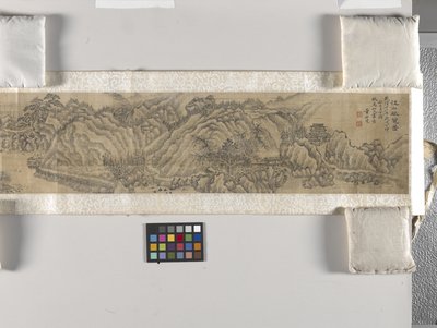 Viewing The Scenic Landscape (tinta sobre seda) de Bangda Dong
