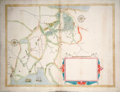 Irlanda Central, Dublín a Sligo, c.1600 (sobre lino) de Baptista Boazio