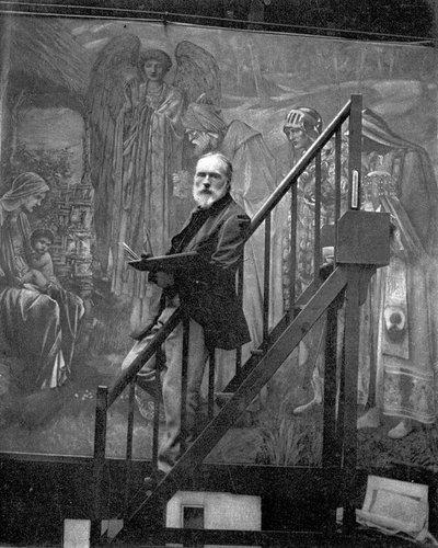 Sir Edward Burne-Jones pinta "La estrella de Belén" en su estudio de Barbara (1870 1952) Sotheby