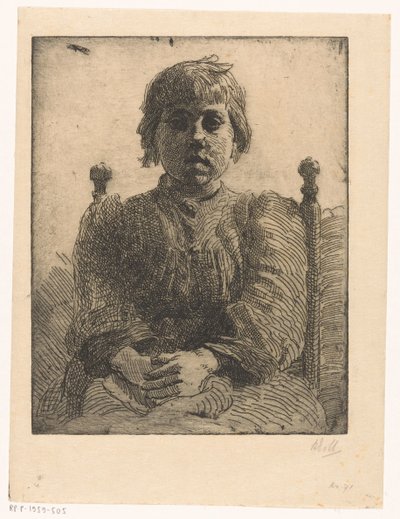 Retrato de una chica desconocida de Barbara Elisabeth van Houten (signed by artist)
