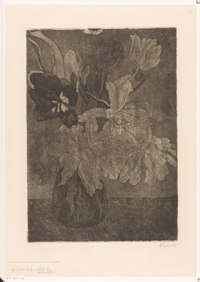 Jarrón con tulipanes de Barbara Elisabeth van Houten (signed by artist)
