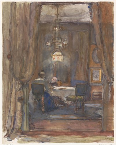 El salón de la calle Riouwstraat de La Haya, al atardecer de Barbara Elisabeth van Houten
