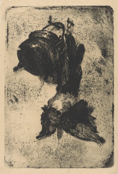 Pájaro muerto y tetera en una pared de Barbara Elisabeth van Houten