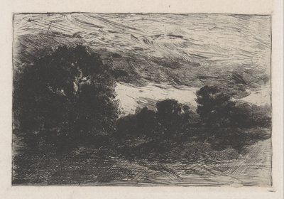 Paisaje con árboles y cielo tormentoso de Barbara Elisabeth van Houten