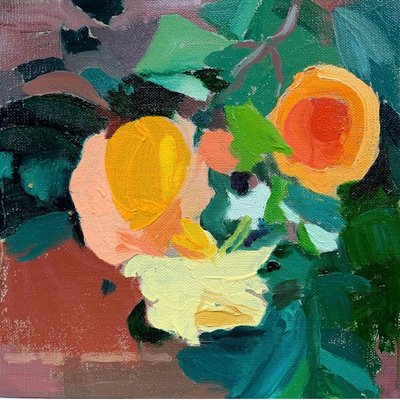 Last summer rose, 2021 (óleo sobre tabla) de Barbara Hoogeweegen