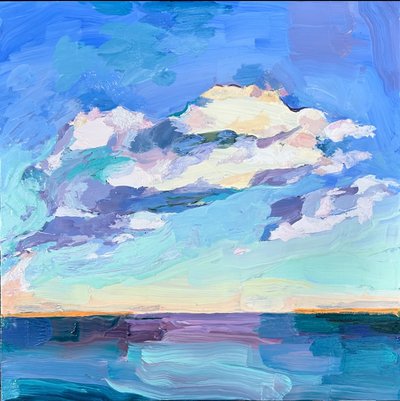 Cielo, 05/06/2024 ( óleo sobre vidrio) de Barbara Hoogeweegen