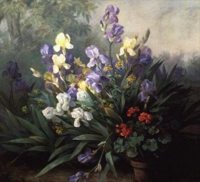 Paisaje floral con lirios de Barbara Koch