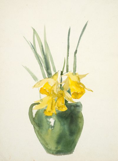 Ramilletes de flores amarillas (acuarela sobre papel tejido) de Barbara Leigh Smith Bodichon