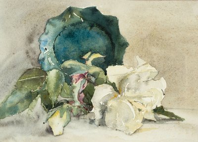 Flores y maceta de lado (acuarela sobre papel) de Barbara Leigh Smith Bodichon