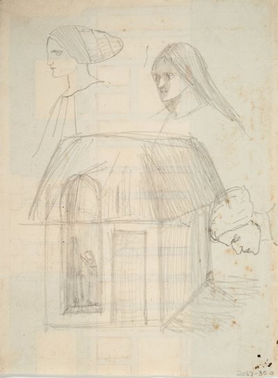 Boceto arquitectónico no identificado (grafito sobre papel) de Barbara Leigh Smith Bodichon