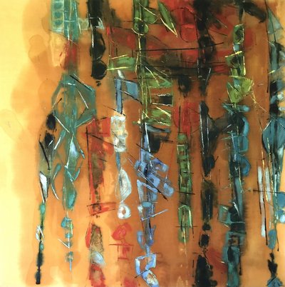 Columnas abstractas de colores de Barbara Piatti