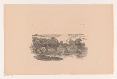 Vista sobre el paisaje montañoso Estudios de paisaje sexta entrega (título de la serie) de Barend Cornelis Koekkoek