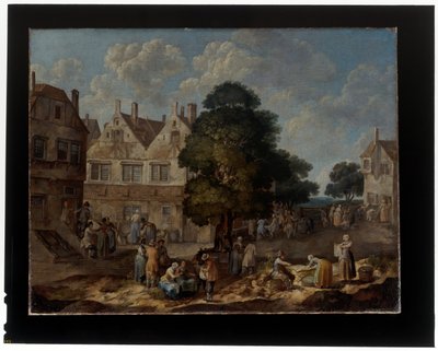 Un par de escenas de pueblo de Barend Hendrik Thier