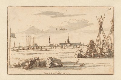 Campamento del ejército de Willem III cerca de Sint-Truiden, Limburgo de Barend Klotz (attributed to)