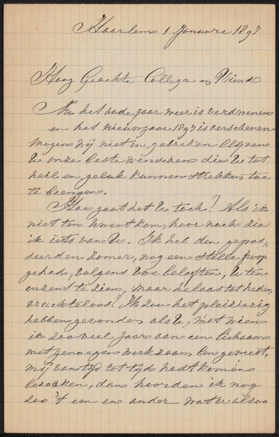 Carta a August Allebé de Barend Wijnveld