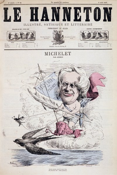 Caricatura de Jules Michelet - por Gedeon en “Le Hanneton” 08/08/1867 de Baril Gedeon