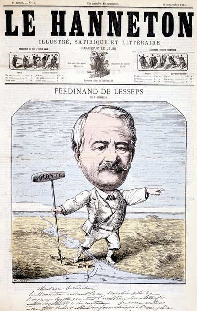 Ferdinand de Lesseps - por Gédéon, en "Le Hanneton" del 12/09/1867 de Baril Gedeon