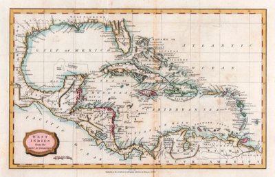 Mapa de las Indias Occidentales, siglo XVIII de Barlow