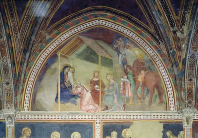 La Adoración de los Magos, de una serie de Escenas del Nuevo Testamento de Barna da Siena