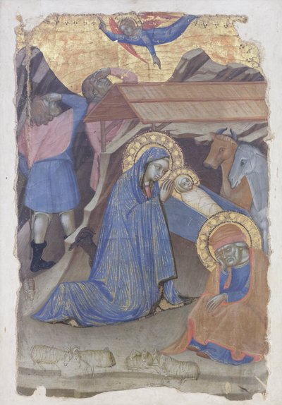 Nacimiento con anuncio a los pastores de Barnaba da Modena