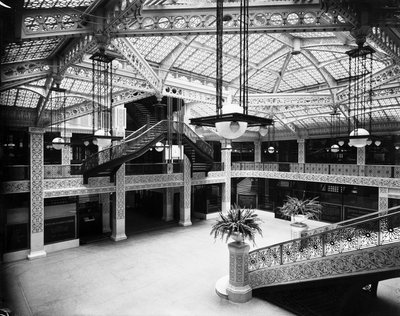 Vestíbulo del Edificio Rookery, Chicago, Illinois, EE.UU. de Barnes and Crosby