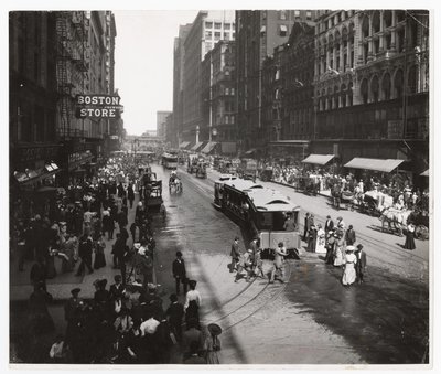 Calle State, Chicago, Illinois, EE.UU., c.1905 (foto en b/n) de Barnes and Crosby