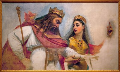 Clodoveo y Clotilde; Clodoveo I, rey de los francos (466-511) y su esposa Clotilde (Santa Clotilde) (475-545), quien lo convirtió a la fe católica de Baron Antoine Jean Gros