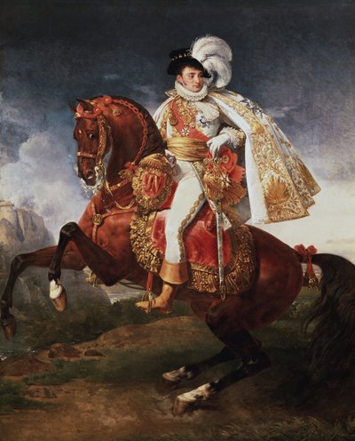 Retrato ecuestre de Jerome Bonaparte, Rey de Westfalia de Baron Antoine Jean Gros