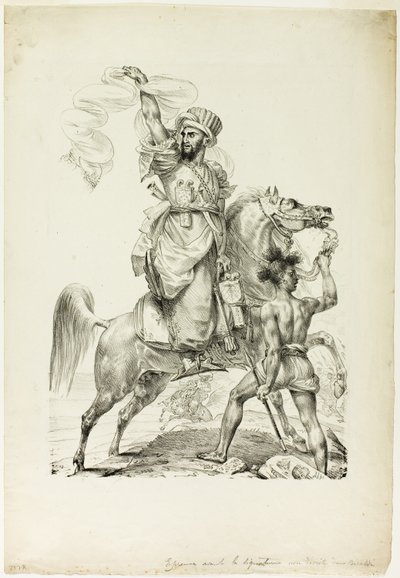 Jefe mameluco montado llamando por ayuda de Baron Antoine Jean Gros