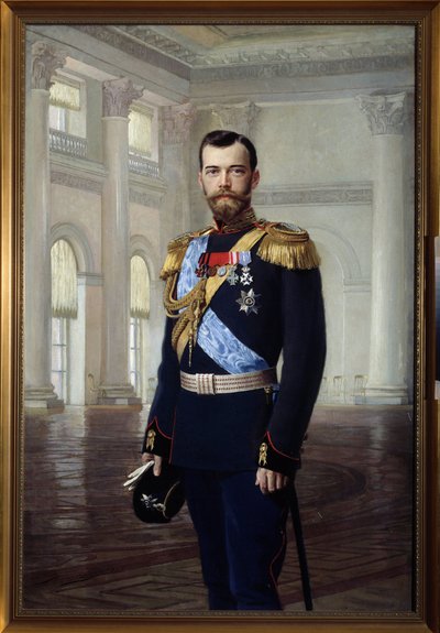 Portrait du tsar de Russie Nicolas II en 1900 (1868-1918) peinture de Ernest Karlovich Liphart (1847-1932) State Open-air Museum Tsarskoye Selo, St Petersburg. de Baron Ernest Friedrich von Liphart
