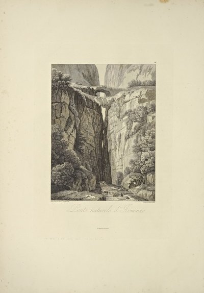 Puentes naturales de Icononzo, ilustración de "Vues des Cordillères et Monumens des Peuples Indigènes de l