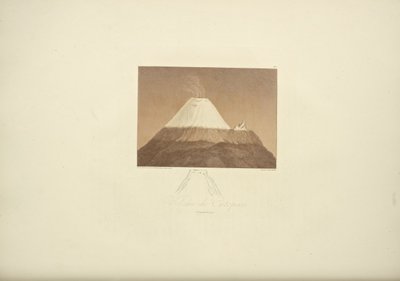 Volcán de Cotopaxi, dibujado por Gmelin, grabado por Arnold, ilustración de "Vues des Cordillères et Monumens des Peuples Indigènes de l