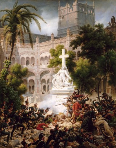 Asalto al Monasterio de Santa Engracia, 8 de febrero de 1809 de Baron Lejeune Louis François