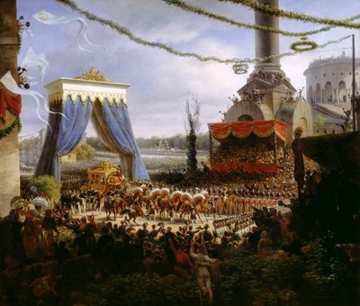 Entrada de Carlos X en París, después de su consagración, 6 de junio de 1825 de Baron Lejeune Louis François