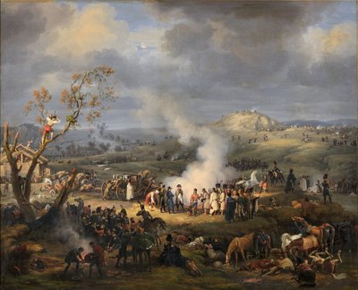 Napoleón con sus tropas en vísperas de la batalla de Baron Lejeune Louis François