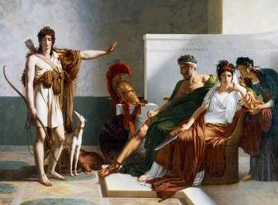 Hipólito rechaza las acusaciones de Fedra, Fedra e Hipólito de Baron Pierre Narcisse Guerin