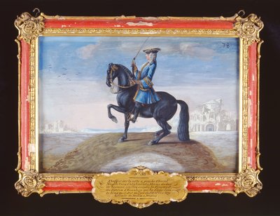 No. 38 Un caballo calabrés napolitano de la Escuela Española de Equitación realizando un movimiento de doma llamado Piaffe de Baron Reis Eisenberg