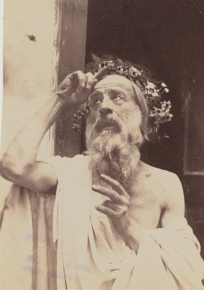 [Anciano con corona de flores] de Baron Wilhelm von Gloeden